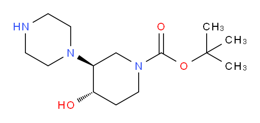 rac-tert-butyl (3R,4R)-4-hydroxy-3-(piperazin-1-yl)piperidine-1-carboxylate