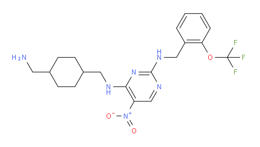 N4-{[4-(aminomethyl)cyclohexyl]methyl}-5-nitro-N2-{[2-(trifluoromethoxy)phenyl]methyl}pyrimidine-2,4-diamine