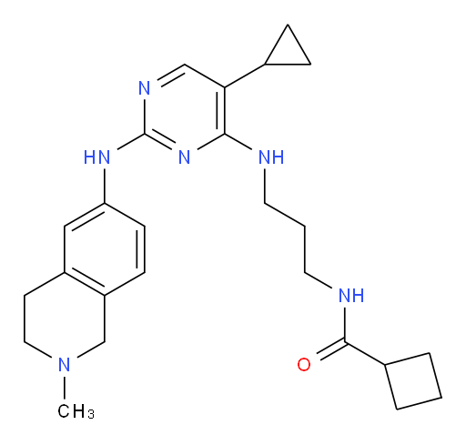 N-[3-({5-cyclopropyl-2-[(2-methyl-1,2,3,4-tetrahydroisoquinolin-6-yl)amino]pyrimidin-4-yl}amino)propyl]cyclobutanecarboxamide