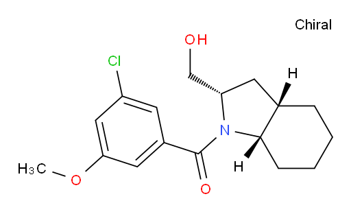 (3-chloro-5-methoxyphenyl)((2S,3aS,7aS)-2-(hydroxymethyl)octahydro-1H-indol-1-yl)methanone