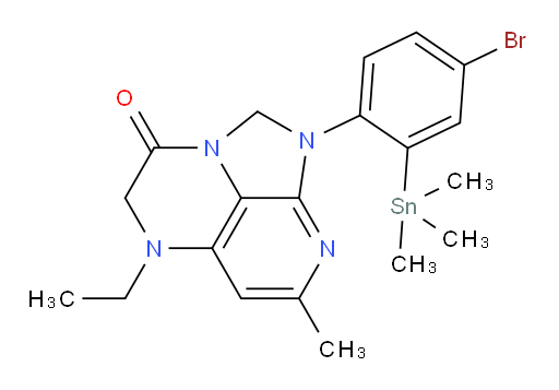 1-(4-bromo-2-(trimethylstannyl)phenyl)-5-ethyl-7-methyl-4,5-dihydro-1H-1,2a,5,8-tetraazaacenaphthylen-3(2H)-one