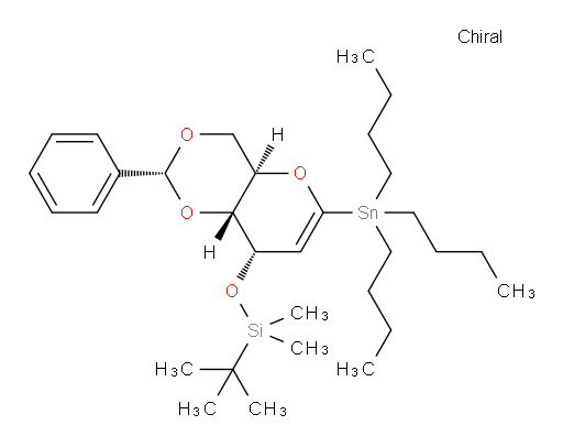 tert-butyldimethyl(((2R,4aR,8S,8aR)-2-phenyl-6-(tributylstannyl)-4,4a,8,8a-tetrahydropyrano[3,2-d][1,3]dioxin-8-yl)oxy)silane