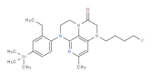 6-(2-ethyl-4-(trimethylstannyl)phenyl)-1-(4-fluorobutyl)-8-methyl-1,2,5,6-tetrahydro-1,3a,6,7-tetraazaphenalen-3(4H)-one