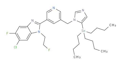 6-chloro-5-fluoro-1-(2-fluoroethyl)-2-(5-((5-(tributylstannyl)-1H-imidazol-1-yl)methyl)pyridin-3-yl)-1H-benzo[d]imidazole