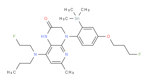 8-((2-fluoroethyl)(propyl)amino)-4-(4-(3-fluoropropoxy)-2-(trimethylstannyl)phenyl)-6-methyl-3,4-dihydropyrido[2,3-b]pyrazin-2(1H)-one