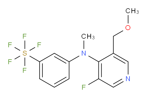 3-((3-fluoro-5-(methoxymethyl)pyridin-4-yl)(methyl)amino)(pentafluoromercapto)benzene
