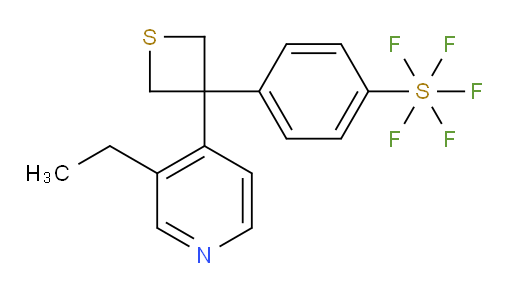4-(3-(3-ethylpyridin-4-yl)thietan-3-yl)(pentafluoromercapto)benzene