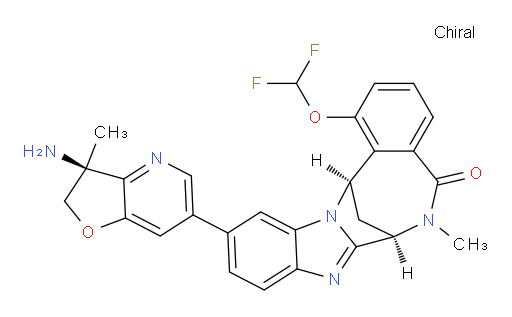 (7R,14R)-11-[(3S)-3-amino-2,3-dihydro-3-methyl-furo[3,2-b]pyridin-6-yl]-1-(difluoromethoxy)-6,7-dihydro-6-methyl-7,14-Methanobenzimidazo[1,2-b][2,5]benzodiazocin-5(14H)--one