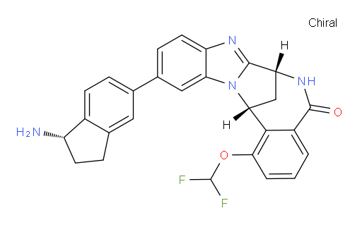 (7R,14R)-11-[(1S)-1-amino-2,3-dihydro-1H-inden-5-yl]-1-(difluoromethoxy)-6,7-dihydro-7,14-Methanobenzimidazo[1,2-b][2,5]benzodiazocin-5(14H)--one