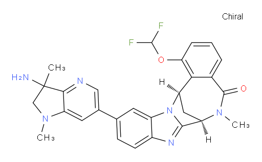 (7R,14R)-11-(3-amino-2,3-dihydro-1,3-dimethyl-1H-pyrrolo[3,2-b]pyridin-6-yl)-1-(difluoromethoxy)-6,7-dihydro-6-methyl-7,14-Methanobenzimidazo[1,2-b][2,5]benzodiazocin-5(14H)--one