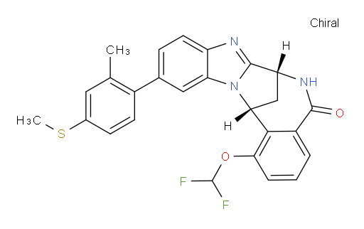 (7R,14R)-1-(Difluoromethoxy)-6,7-dihydro-11-[2-methyl-4-(methylthio)phenyl]-7,14-methanobenzimidazo[1,2-b][2,5]benzodiazocin-5(14H)--one