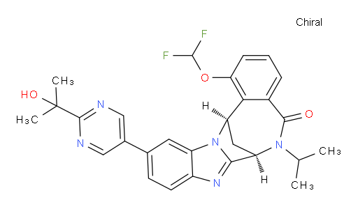 (7R,14R)-1-(difluoromethoxy)-6,7-dihydro-11-[2-(1-hydroxy-1-methylethyl)-pyrimidin-5-yl]-6-(1-methylethyl)-7,14-Methanobenzimidazo[1,2-b][2,5]benzodiazocin-5(14H)--one