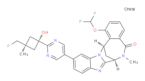 (7R,14R)-1-(difluoromethoxy)-11-(2-((1r,3R)-3-(fluoromethyl)-1-hydroxy-3-methylcyclobutyl)pyrimidin-5-yl)-6-methyl-6,7-dihydro-7,14-methanobenzo[f]benzo[4,5]imidazo[1,2-a][1,4]diazocin-5(14H)-one