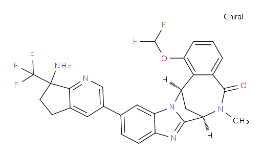 (7R,14R)-11-[7-amino-6,7-dihydro-7-(trifluoromethyl)-5H-cyclopenta[b]pyridin-3-yl]-1-(difluoromethoxy)-6,7-dihydro-6-methyl-7,14-Methanobenzimidazo[1,2-b][2,5]benzodiazocin-5(14H)--one