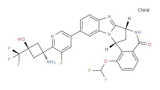 (7R,14R)-11-[6-[trans-1-amino-3-hydroxy-3-(trifluoromethyl)cyclobutyl]-5-fluoropyridin-3-yl]-1-(difluoromethoxy)-6,7-dihydro-7,14-Methanobenzimidazo[1,2-b][2,5]benzodiazocin-5(14H)--one