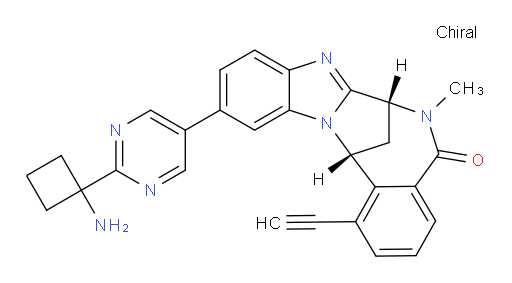 (7R,14R)-11-[2-(1-aminocyclobutyl)-pyrimidin-5-yl]-1-ethynyl-6,7-dihydro-6-methyl-7,14-Methanobenzimidazo[1,2-b][2,5]benzodiazocin-5(14H)--one
