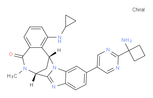 (7R,14R)-11-[2-(1-aminocyclobutyl)-pyrimidin-5-yl]-1-(cyclopropylamino)-6,7-dihydro-6-methyl-7,14-Methanobenzimidazo[1,2-b][2,5]benzodiazocin-5(14H)--one