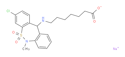 sodium 7-((3-chloro-6-methyl-5,5-dioxido-6,11-dihydrodibenzo[c,f][1,2]thiazepin-11-yl)amino)heptanoate