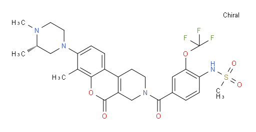 N-[4-[[8-[(3S)-3,4-Dimethyl-1-piperazinyl]-1,5-dihydro-7-methyl-5-oxo-2H-[1]benzopyrano[3,4-c]pyridin-3(4H)-yl]carbonyl]-2-(trifluoromethoxy)phenyl]methanesulfonamide