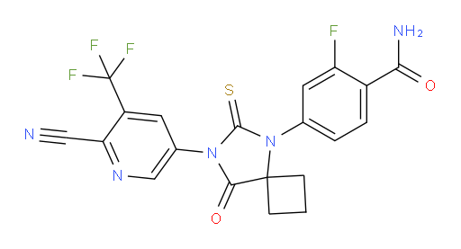 4-[7-[6-Cyano-5-(trifluoromethyl)-3-pyridinyl]-8-oxo-6-thioxo-5,7-diazaspiro[3.4]oct-5-yl]-2-fluorobenzamide