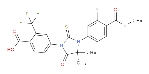 4-(3-(3-fluoro-4-(methylcarbamoyl)phenyl)-4,4-dimethyl-5-oxo-2-thioxoimidazolidin-1-yl)-2-(trifluoromethyl)benzoic acid