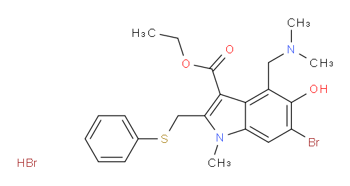 ethyl 6-bromo-4-((dimethylamino)methyl)-5-hydroxy-1-methyl-2-((phenylthio)methyl)-1H-indole-3-carboxylate hydrobromide