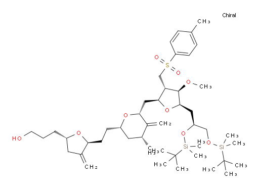 3-((2S,5S)-5-(2-((2S,4R,6R)-6-(((2S,3S,4R,5R)-5-((S)-2,3-bis((tert-butyldimethylsilyl)oxy)propyl)-4-methoxy-3-(tosylmethyl)tetrahydrofuran-2-yl)methyl)-4-methyl-5-methylenetetrahydro-2H-pyran-2-yl)ethyl)-4-methylenetetrahydrofuran-2-yl)propan-1-ol
