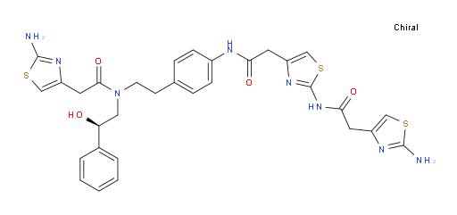(R)-2-(2-aminothiazol-4-yl)-N-(4-(2-(2-(2-(2-aminothiazol-4-yl)acetamido)thiazol-4-yl)acetamido)phenethyl)-N-(2-hydroxy-2-phenylethyl)acetamide