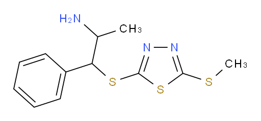 1-((5-(methylthio)-1,3,4-thiadiazol-2-yl)thio)-1-phenylpropan-2-amine