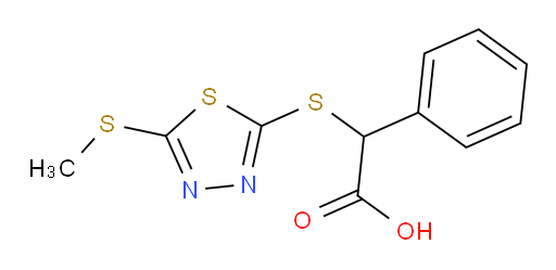 2-((5-(methylthio)-1,3,4-thiadiazol-2-yl)thio)-2-phenylacetic acid