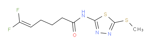 6,6-difluoro-N-(5-(methylthio)-1,3,4-thiadiazol-2-yl)hex-5-enamide