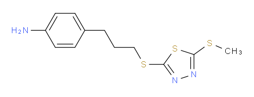4-(3-((5-(methylthio)-1,3,4-thiadiazol-2-yl)thio)propyl)aniline