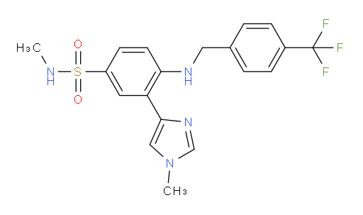 N-methyl-3-(1-methyl-1H-imidazol-4-yl)-4-({[4-(trifluoromethyl)phenyl]methyl}amino)benzene-1-sulfonamide