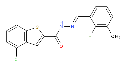 (E)-4-chloro-N'-(2-fluoro-3-methylbenzylidene)benzo[b]thiophene-2-carbohydrazide