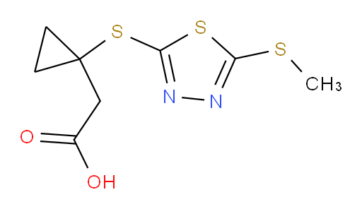 2-(1-((5-(methylthio)-1,3,4-thiadiazol-2-yl)thio)cyclopropyl)acetic acid