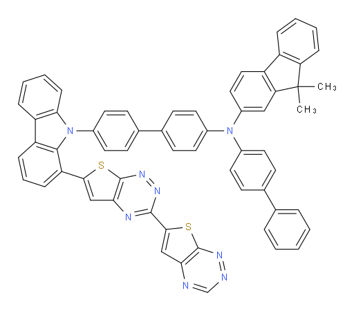 N-([1,1'-biphenyl]-4-yl)-N-(4'-(1-([3,6'-bithieno[3,2-e][1,2,4]triazin]-6-yl)-9H-carbazol-9-yl)-[1,1'-biphenyl]-4-yl)-9,9-dimethyl-9H-fluoren-2-amine