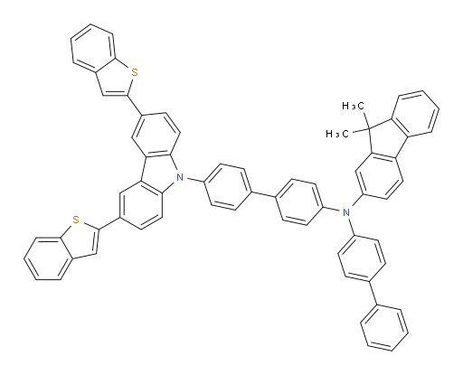 N-([1,1'-biphenyl]-4-yl)-N-(4'-(3,6-bis(benzo[b]thiophen-2-yl)-9H-carbazol-9-yl)-[1,1'-biphenyl]-4-yl)-9,9-dimethyl-9H-fluoren-2-amine