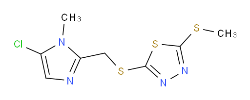 2-(((5-chloro-1-methyl-1H-imidazol-2-yl)methyl)thio)-5-(methylthio)-1,3,4-thiadiazole