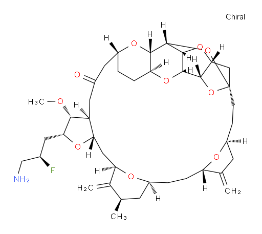 (2R,3R,3aS,7R,8aS,9S,10aR,11S,12R,13aR,13bS,15S,18S,21S,24S,26R,28R,29aS)-2-[(2R)-3-Amino-2-fluoropropyl]hexacosahydro-3-methoxy-26-methyl-20,27-bis(methylene)-11,15:18,21:24,28-triepoxy-7,9-ethano-12,15-methano-9H,15H-furo[3,2-i]furo[2′,3′:5,6]pyrano[4,3-b][1,4]dioxacyclopentacosin-5(4H)-one (ACI)