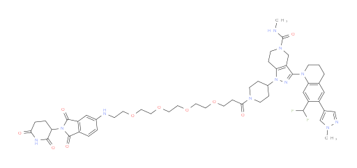3-[7-(difluoromethyl)-6-(1-methyl-1H-pyrazol-4-yl)-1,2,3,4-tetrahydroquinolin-1-yl]-1-[1-(1-{[2-(2,6-dioxopiperidin-3-yl)-1,3-dioxo-2,3-dihydro-1H-isoindol-5-yl]amino}-3,6,9,12-tetraoxapentadecanoyl)piperidin-4-yl]-N-methyl-1H,4H,5H,6H,7H-pyrazolo[4,3-c]pyridine-5-carboxamide