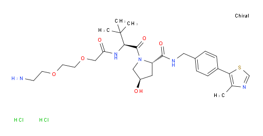 (2S,4R)-1-[(2S)-2-{2-[2-(2-aminoethoxy)ethoxy]acetamido}-3,3-dimethylbutanoyl]-4-hydroxy-N-{[4-(4-methyl-1,3-thiazol-5-yl)phenyl]methyl}pyrrolidine-2-carboxamide dihydrochloride