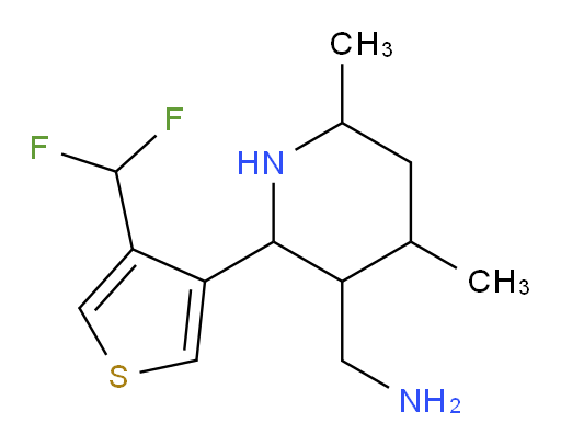 {2-[4-(difluoromethyl)thiophen-3-yl]-4,6-dimethylpiperidin-3-yl}methanamine