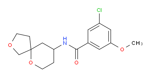 3-chloro-5-methoxy-N-(2,6-dioxaspiro[4.5]decan-9-yl)benzamide