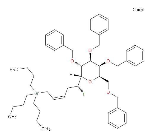 tributyl((R,Z)-5-fluoro-5-((2S,3R,4S,5S,6R)-3,4,5-tris(benzyloxy)-6-((benzyloxy)methyl)tetrahydro-2H-pyran-2-yl)pent-2-en-1-yl)stannane