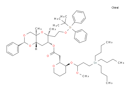 (2R,4aR,6S,7R,8aS)-6-(2-((tert-butyldiphenylsilyl)oxy)ethyl)-4a,6-dimethyl-2-phenylhexahydropyrano[3,2-d][1,3]dioxin-7-yl 2-((2R,3S)-3-(1-methoxy-3-(tributylstannyl)propoxy)tetrahydro-2H-pyran-2-yl)acetate