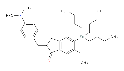 (E)-2-(4-(dimethylamino)benzylidene)-6-methoxy-5-(tributylstannyl)-2,3-dihydro-1H-inden-1-one