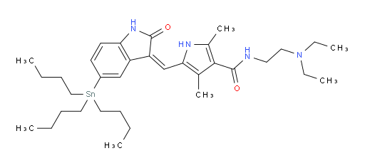 (Z)-N-(2-(diethylamino)ethyl)-2,4-dimethyl-5-((2-oxo-5-(tributylstannyl)indolin-3-ylidene)methyl)-1H-pyrrole-3-carboxamide