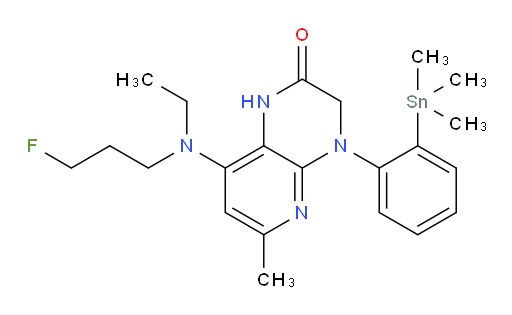 8-(ethyl(3-fluoropropyl)amino)-6-methyl-4-(2-(trimethylstannyl)phenyl)-3,4-dihydropyrido[2,3-b]pyrazin-2(1H)-one
