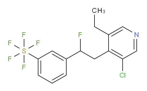 3-(2-(3-chloro-5-ethylpyridin-4-yl)-1-fluoroethyl)(pentafluoromercapto)benzene