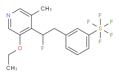 3-(2-(3-ethoxy-5-methylpyridin-4-yl)-2-fluoroethyl)(pentafluoromercapto)benzene